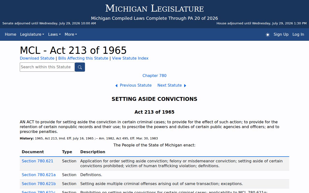 Missaukee County criminal court case procedure under the Michigan code