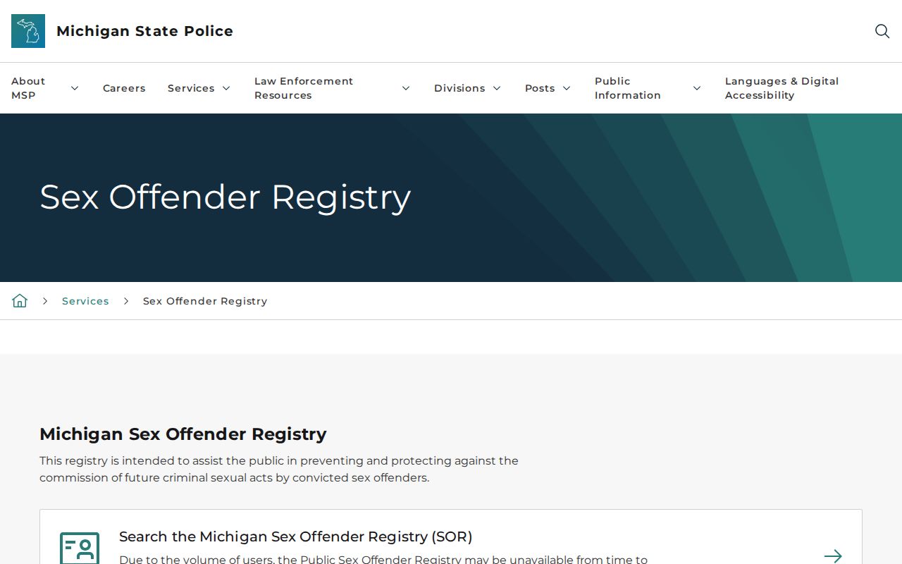 Missaukee County sex offender registry field guide